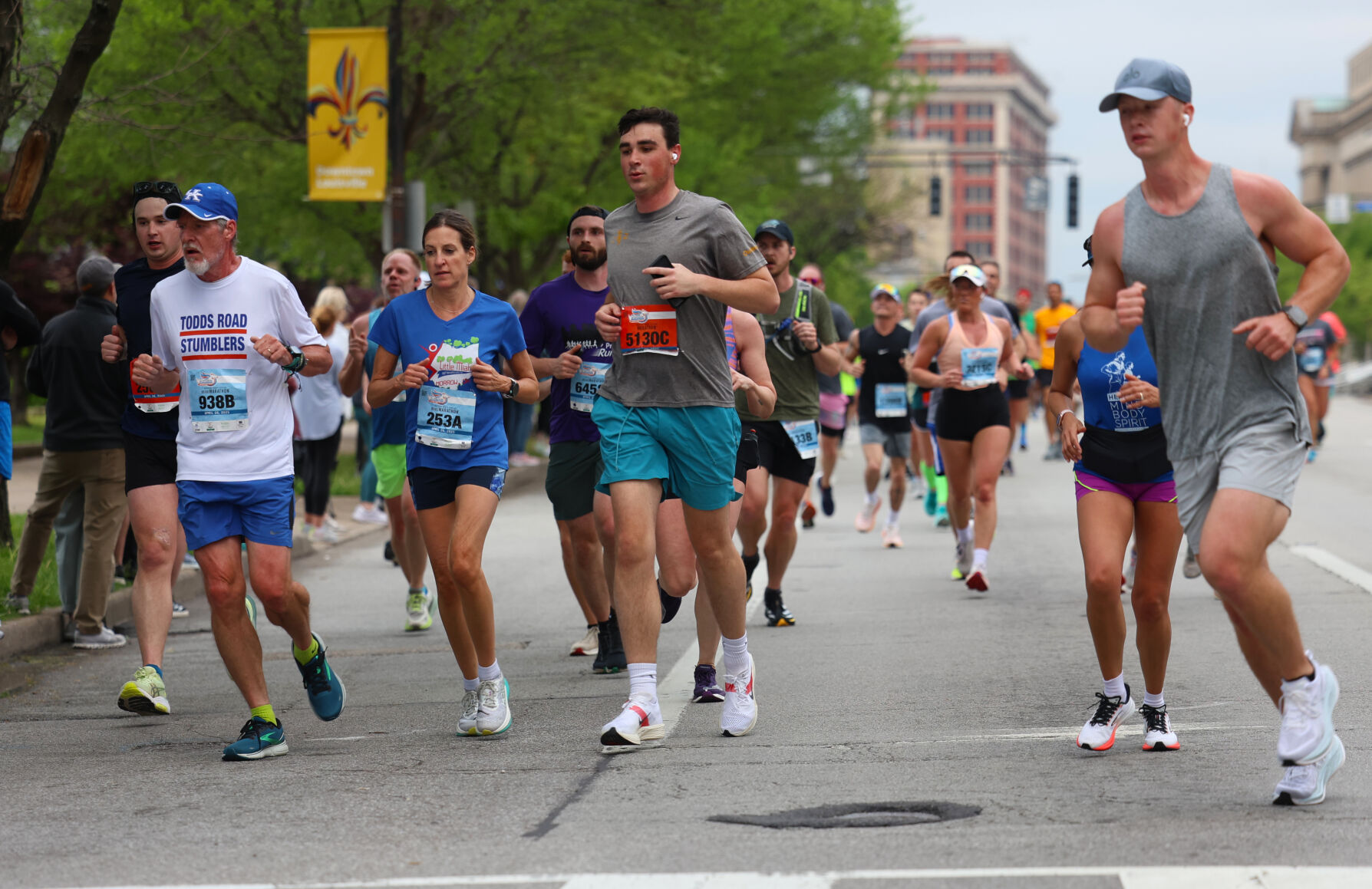 Runners compete along Broadway.JPG
